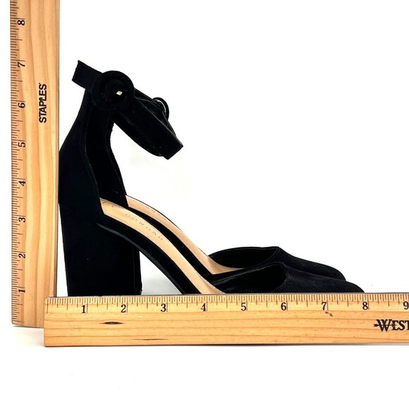 Lauren Conrad Hydrangea Womens Shoes Size 6.5 Black Suede Ankle Strap Block Heel - Picture 14 of 15